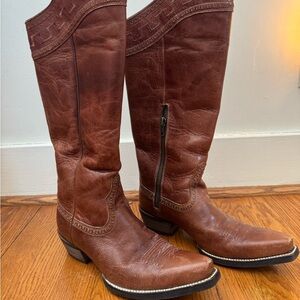 Brown Leather Knee-High Boots